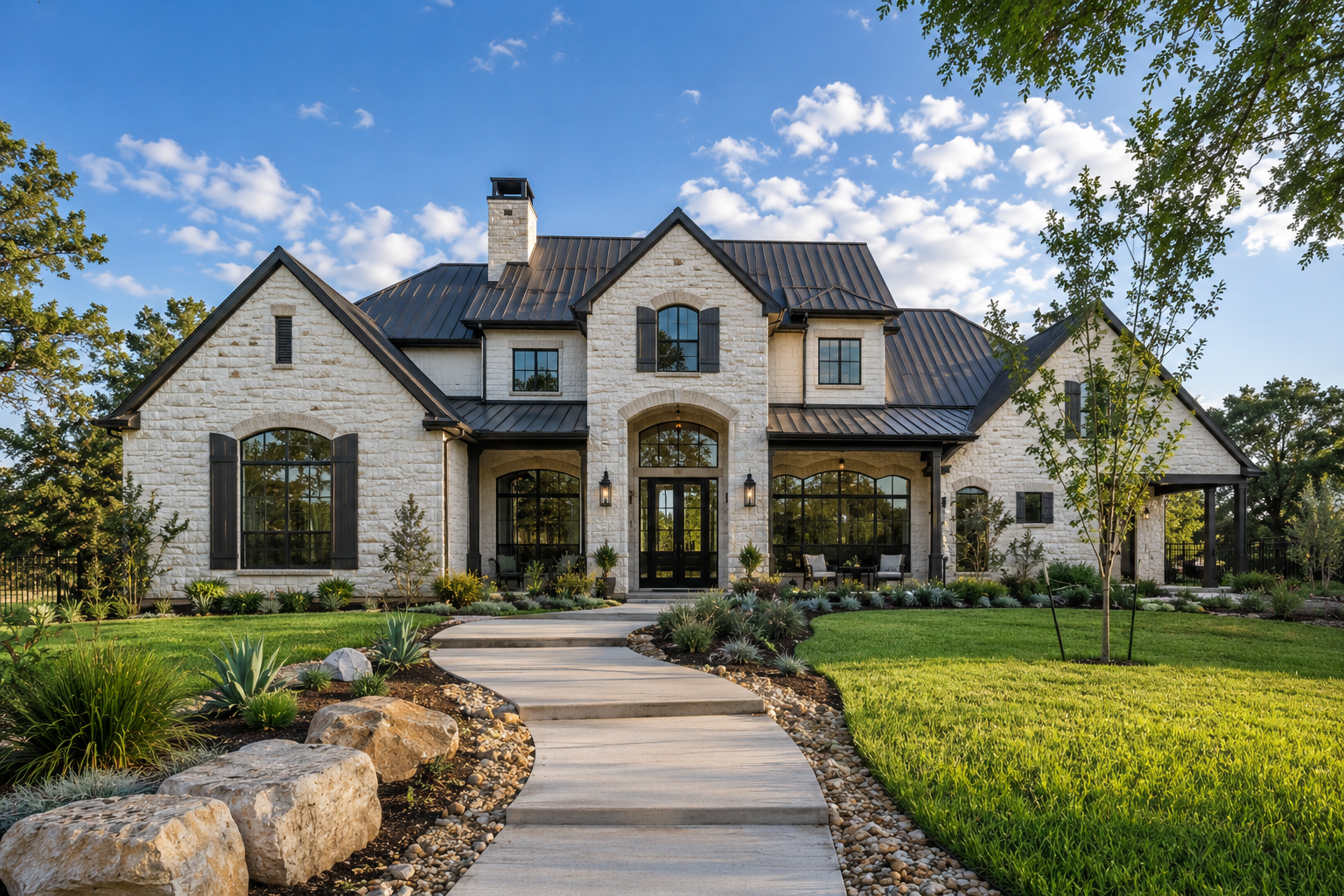 Contemporary Single Hung Craftsman window on transitional farmhouse home